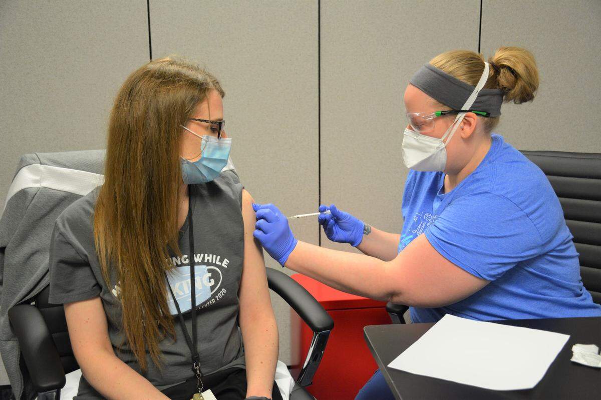 Nursing staff at the Clay County Public Health Center received their first doses of the COVID-19 vaccine last week.