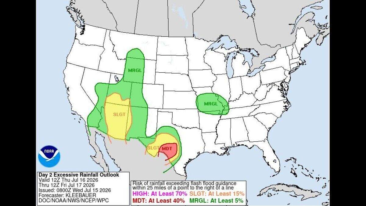 Scattered showers and thunderstorms are expected to return to the Kansas City area Thursday afternoon and evening, according to the National Weather Service. The slow-moving storms could bring heavy rainfall to parts of the of the area. The Weather Prediction Center has placed a large part of Missouri under a marginal risk (Level 1 of 4) for excessive rainfall.