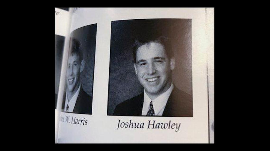 Josh Hawley’s senior picture in the Rockhurst High School yearbook.