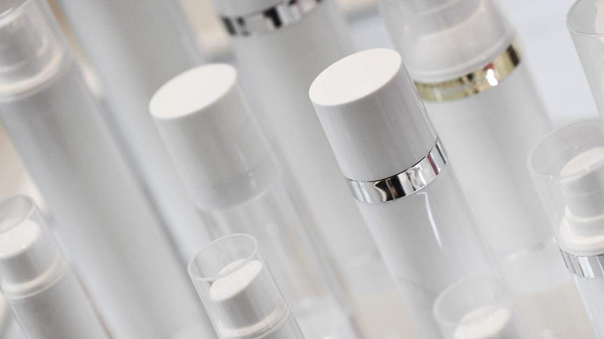 Skincare bottles.