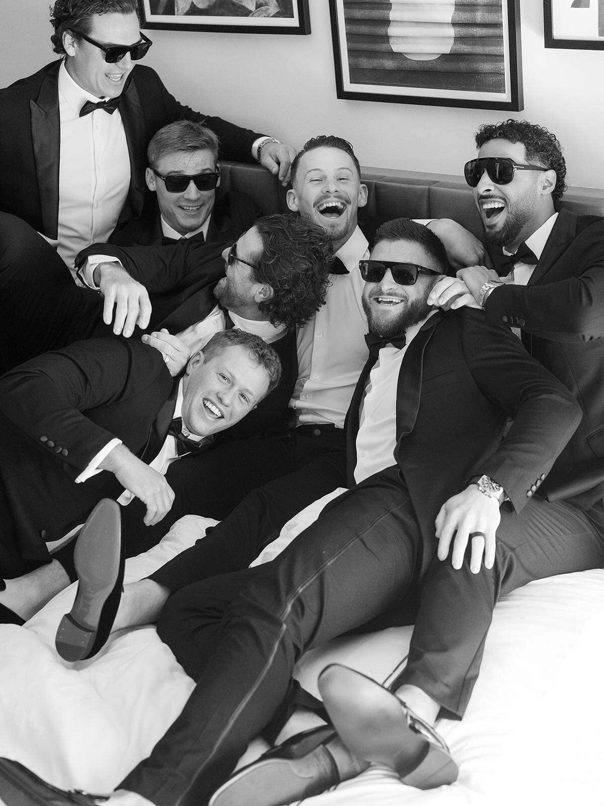 Bobby Witt Jr. had a laugh with his groomsmen.