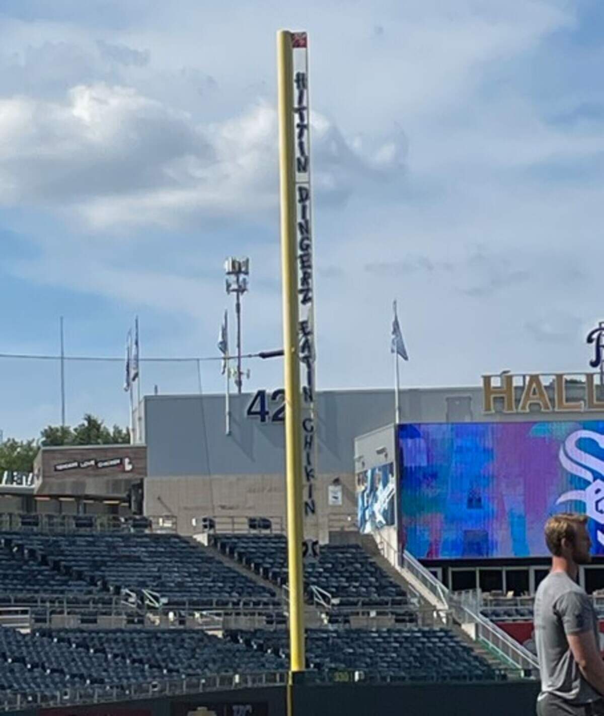 New foul pole at Kauffman Stadium.