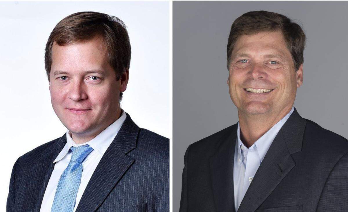 Kansas City Star columnist Sam Mellinger, left, is taking a new job as media vice president for the KC Royals. Blair Kerkhoff is in the fight of his life, against a form of leukemia.
