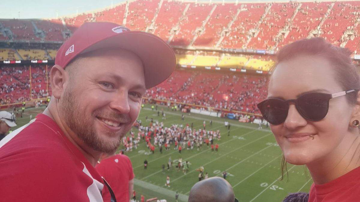 Kenny Rossberg and Antje Maedebach came from Germany to Kansas City to get married because of their fascination with Patrick Mahomes and love for the Chiefs.