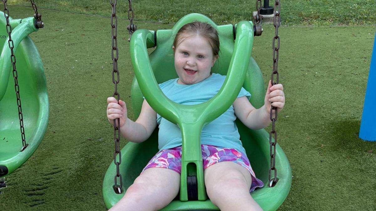 Evelyn’s favorite pastime is swinging, her mother said.
