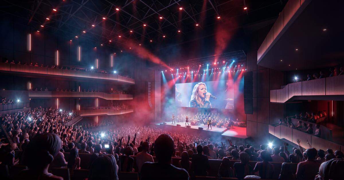 A rendering provided by the Kansas City Symphony illustrates how the interior of the new performing venue could look with a contemporary act.