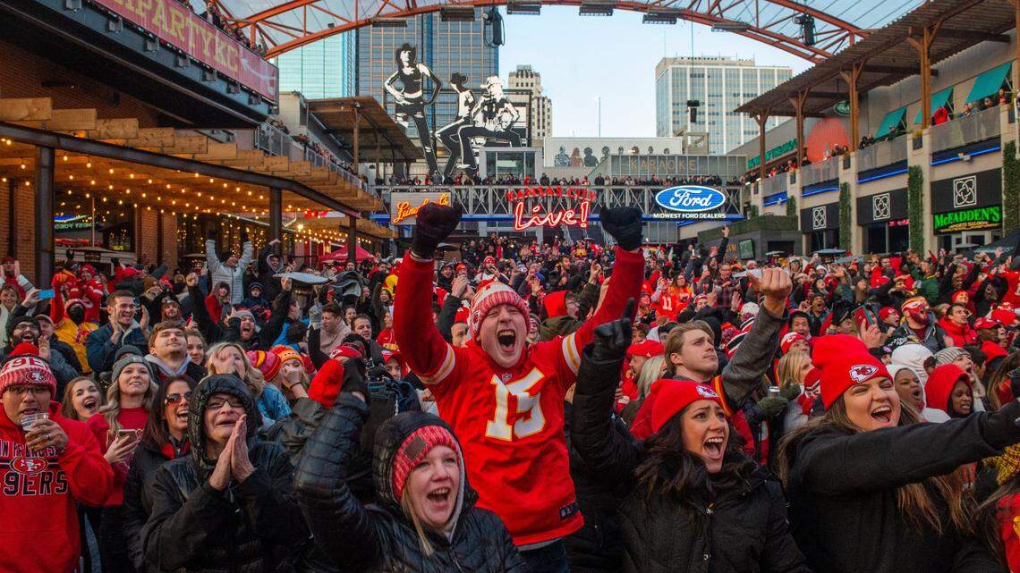 Chiefs fans packed into KC Live! during the team’s playoff run to the Super Bowl in 2020.