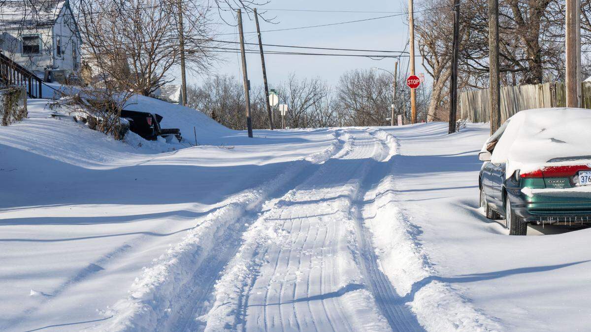 Several blocks near Rainbow Boulevard in Kansas City were left unpaved on Monday, Jan. 6, 2025.