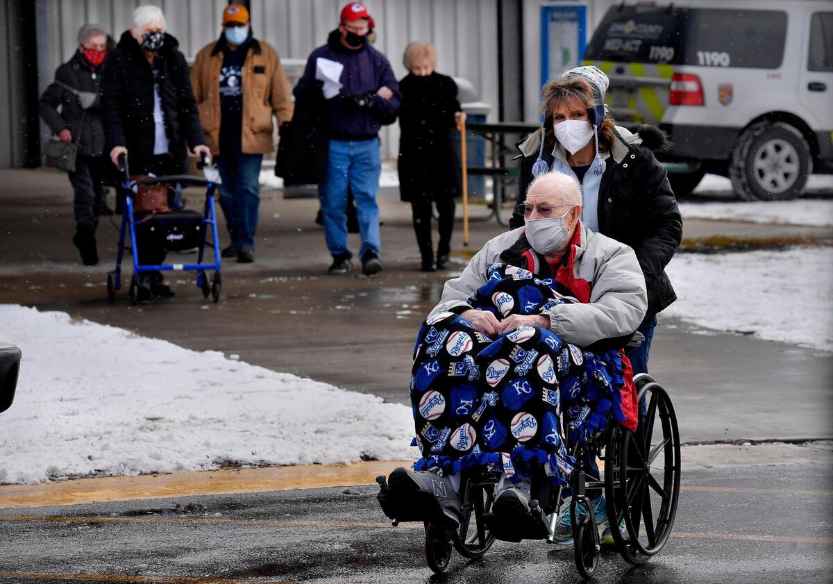 Hundreds of senior citizens filed into Okun Fieldhouse to get the COVID-19 vaccine in Johnson County on Wednesday. The county health department began vaccinating residents 80 and older Tuesday on Johnson Drive in Shawnee, part of the Mid-American West Sports Complex. Health officials said they administered 1,778 doses.