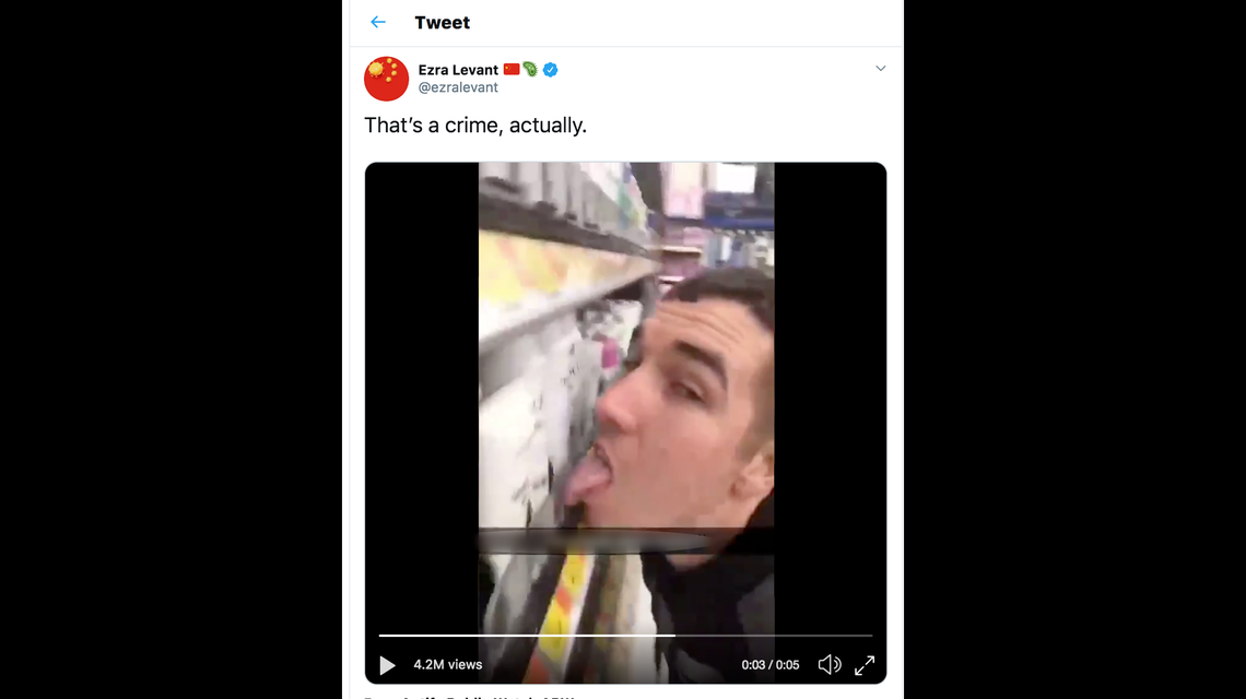 A man in Missouri was arrested after police say he filmed himself licking a row of deodorant at a local Walmart.