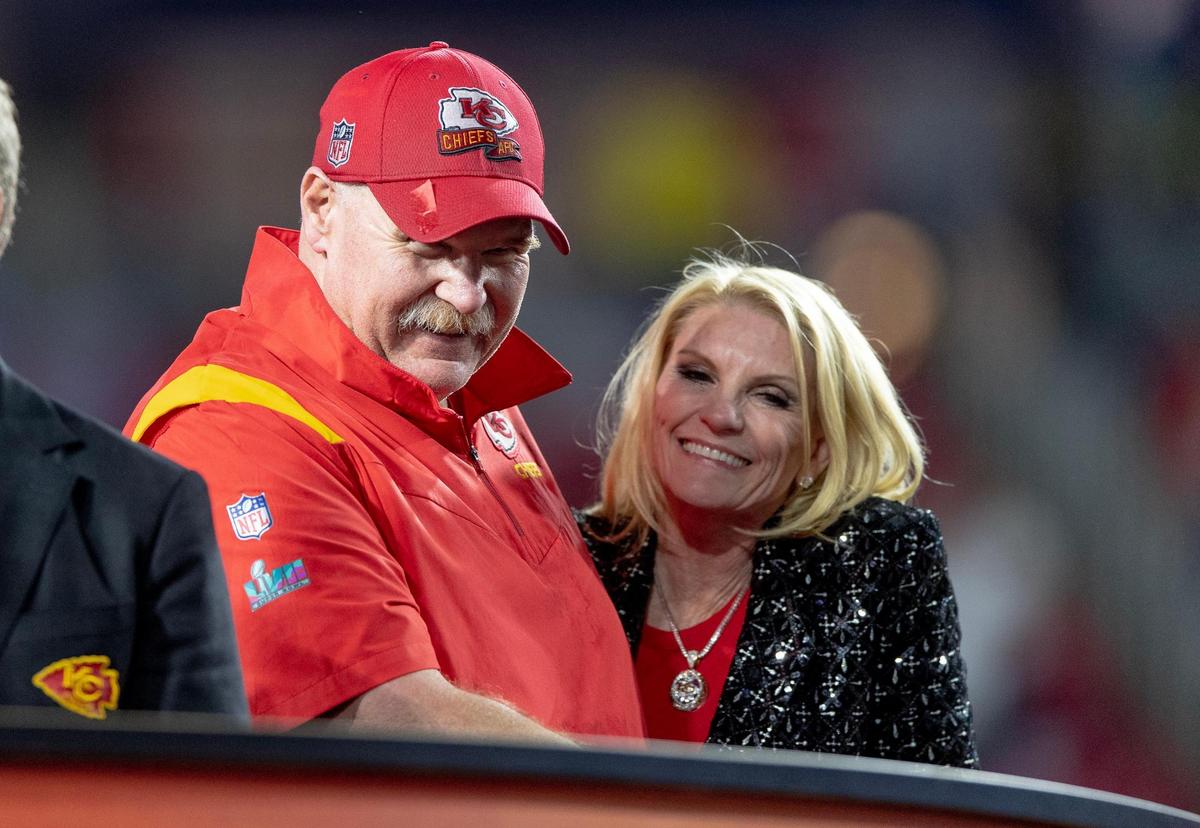 Kansas City Chiefs head coach Andy Reid celebrates after defeating the Philadelphia Eagles 38-35 in the Super Bowl LVII football game on Sunday, Feb. 12, 2023, in Glendale, Ariz.