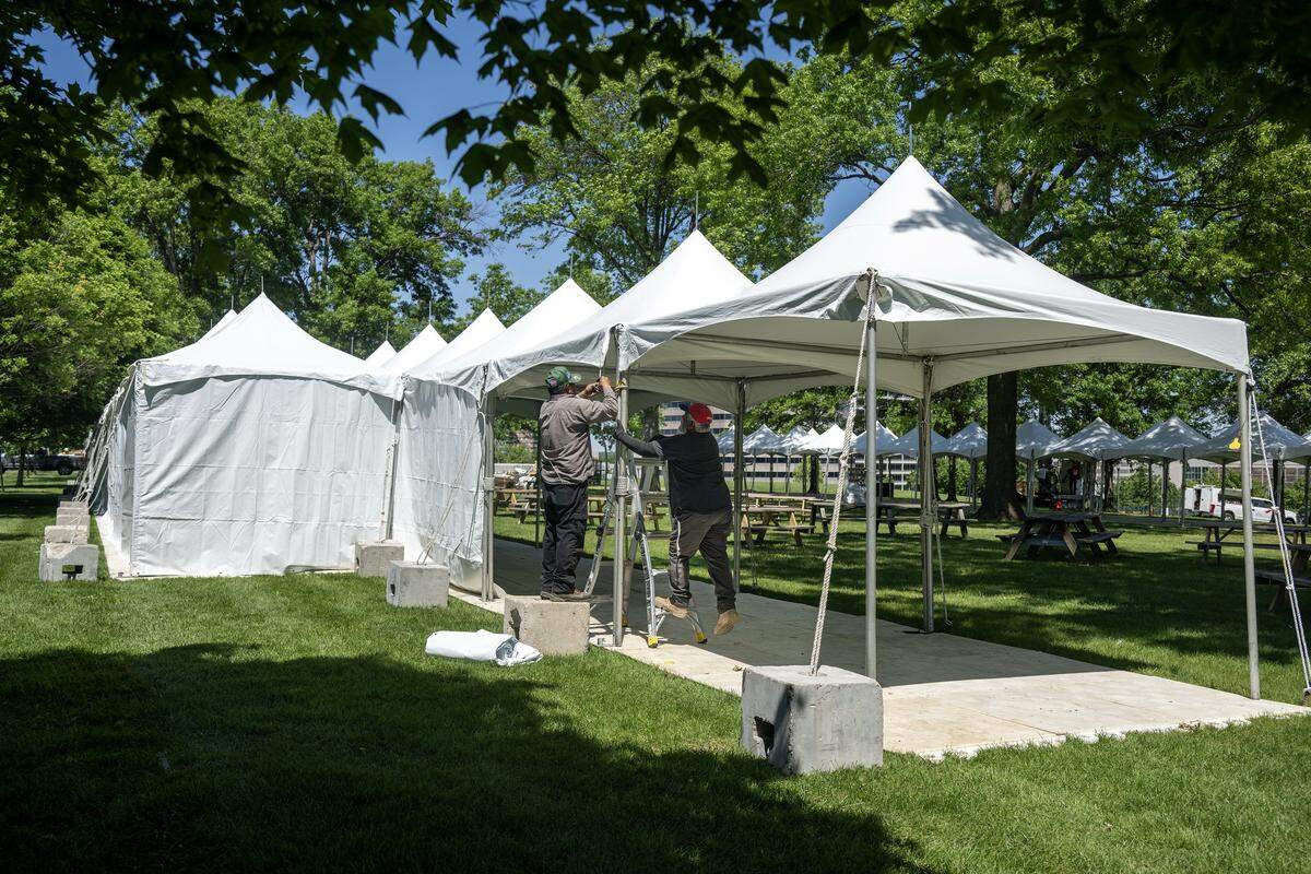 Crews began setting up tents at the FIFA Fan Festival at the National WWI Museum and Memorial on Monday, May 11, 2026. The free event will run for 18 select dates during the FIFA World Cup 26, spanning June 11 through July 11 in Kansas City.