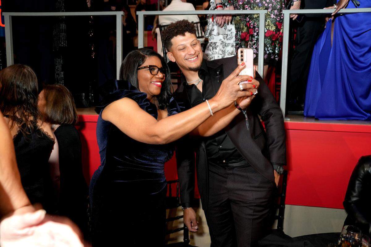 Eleanor Dixon-Hobbs and Patrick Mahomes attend the 2024 TIME 100 Gala at Jazz at Lincoln Center on April 25, 2024 in New York City.