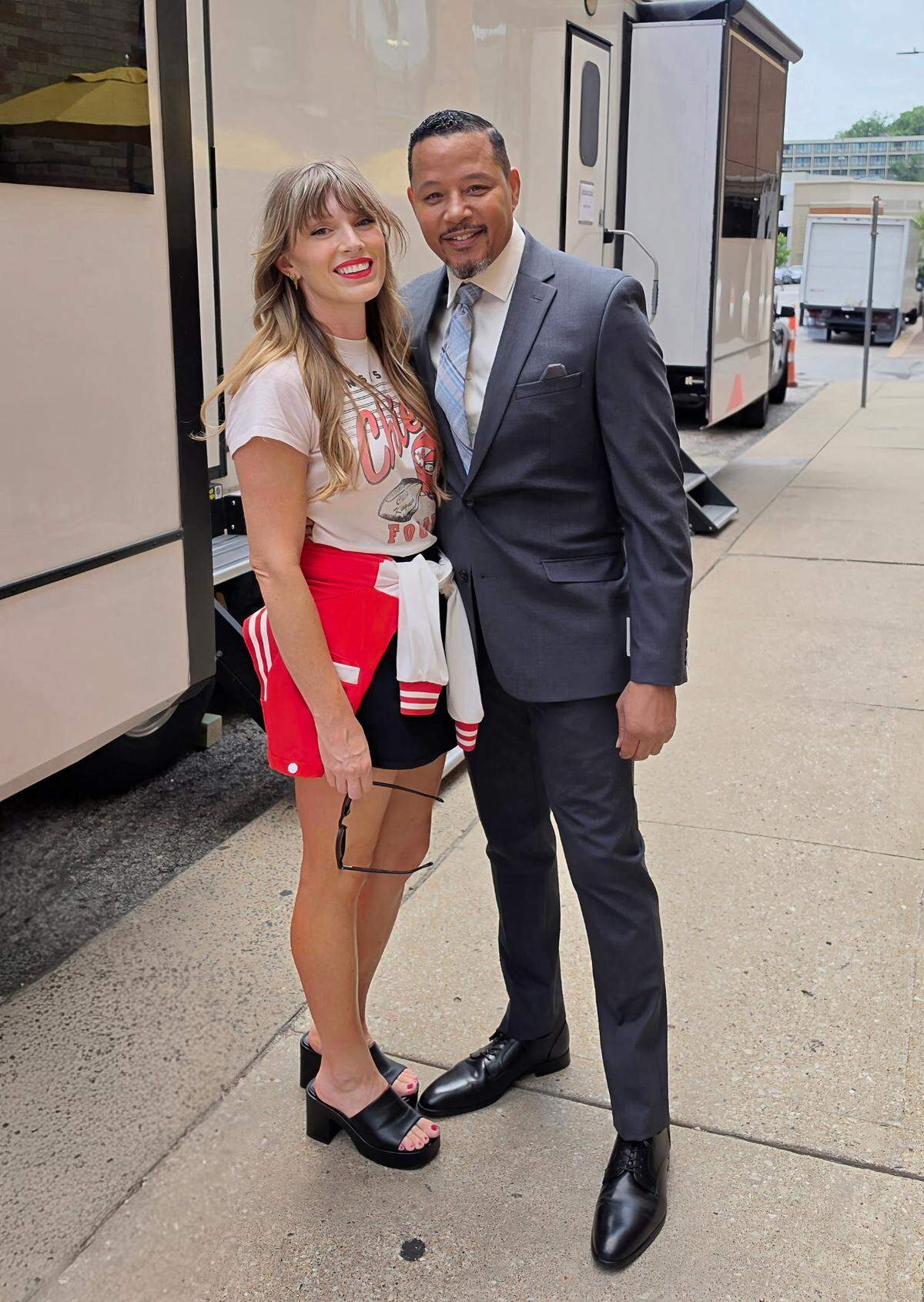 Howard with Kansas City’s Taylor Swift lookalike, Kelley Thrasher.