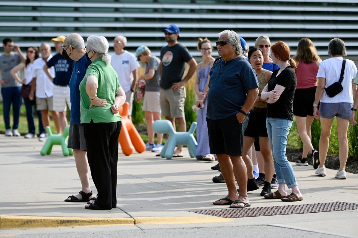 In Person Advance Voting began on Saturday, July 16, 2022, as voters lined up at the Johnson County Arts and Heritage Center in Overland Park to cast their ballots in the the 2022 Primary Election.