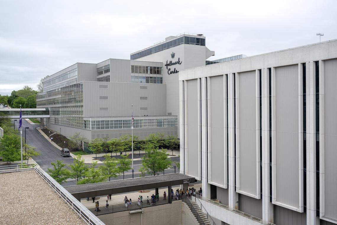 Hallmark headquarters at 2501 McGee St., is pictured on Wednesday, April 22, 2026, in Kansas City.