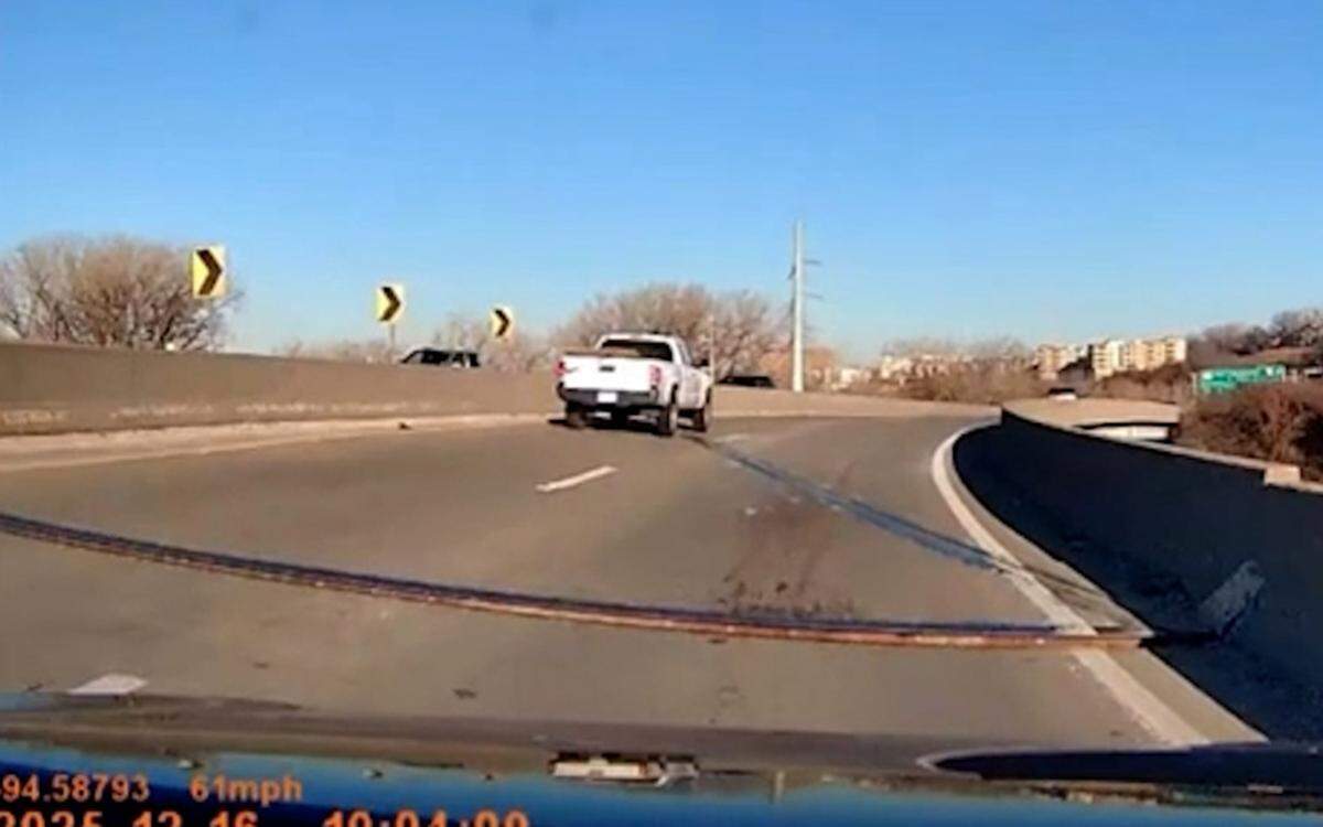 Brianna Schooley’s dashcam footage captured the 1-inch raised bridge joint on U.S. Highway 169 Dec. 16.