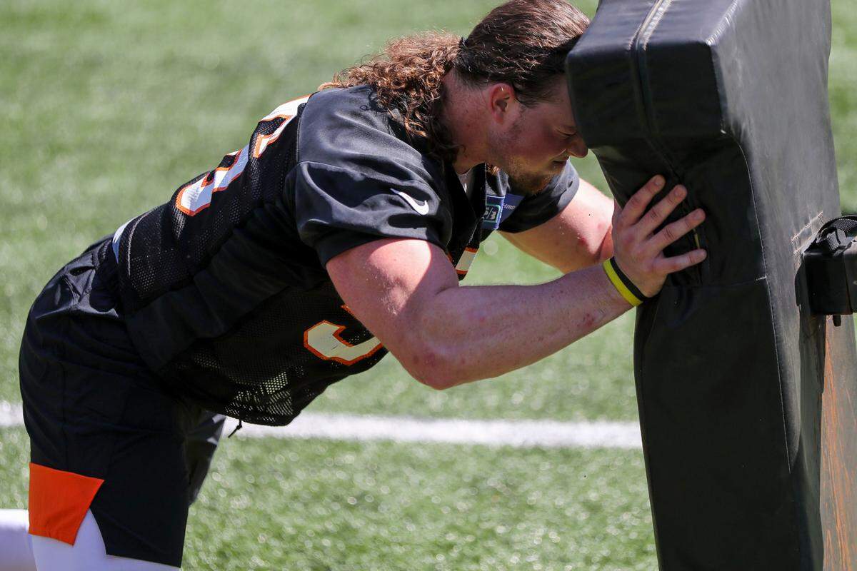 Defensive end Wyatt Hubert took part in the Cincinnati Bengals’ NFL minicamp at Paul Brown Stadium shortly after being drafted out of Kansas State.