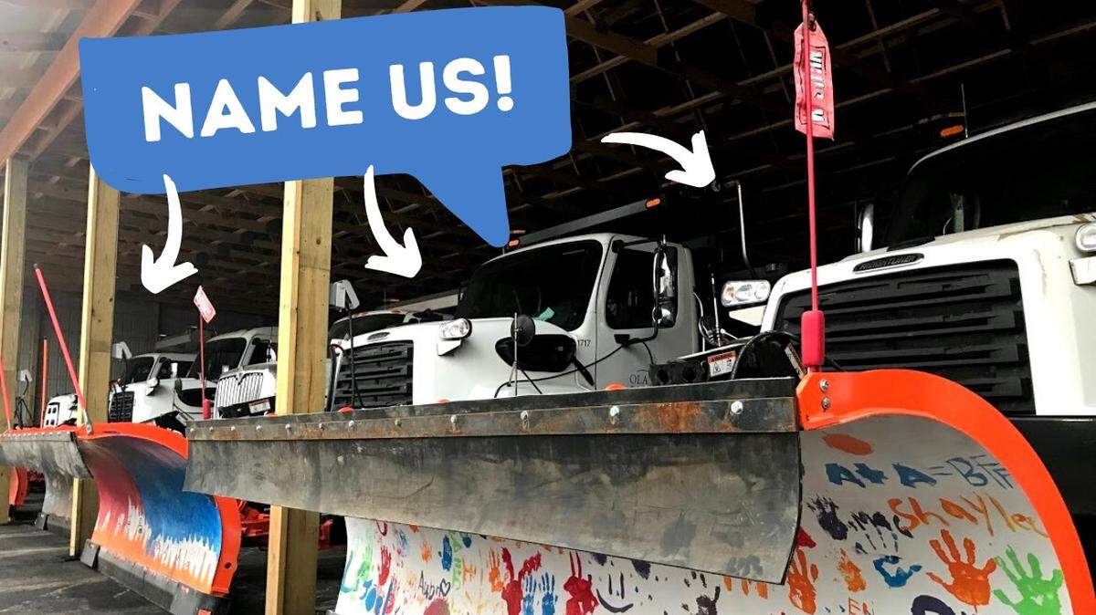 Olathe is asking for the public’s help in naming its 15 newly painted residential snowplows.
