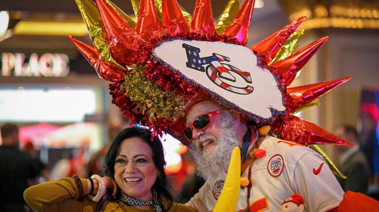 See how these fans showed their Chiefs pride Saturday before Super Bowl LVIII in Las Vegas