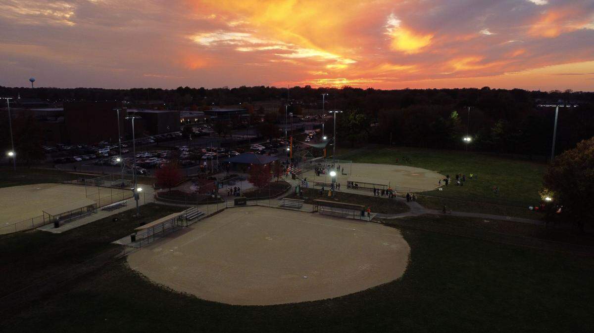 Wilbur Young Park in Blue Springs can be seen from the sky in this undated file photo.