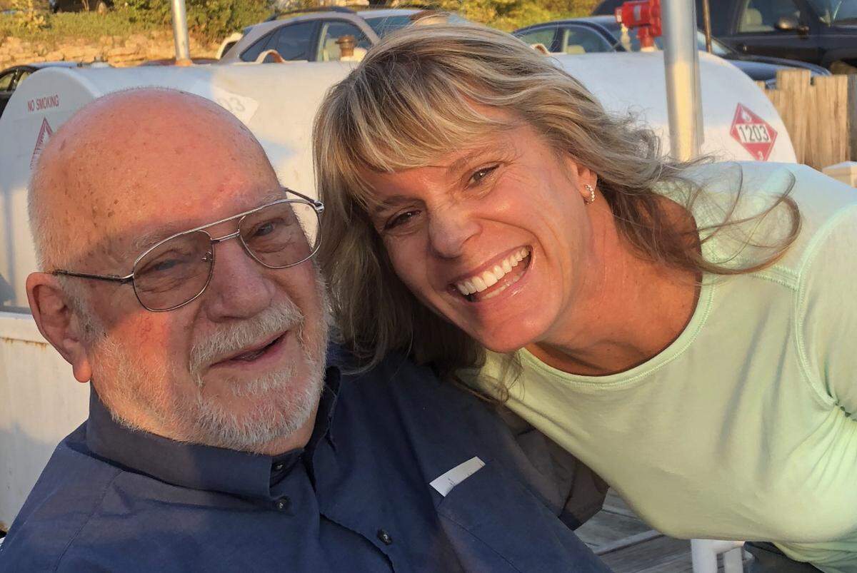 Vern Johnson, 85, of Overland Park, with his daughter, Kristen Jumps. “The years are never enough when you lose someone you love,” she said of her dad, who died on April 6 of COVID-19. “It wasn’t long enough. I wanted more time.”