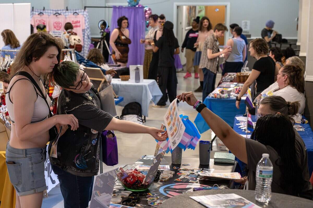 Guests attend a Trans Day of Remembrance event at Spirit of Hope MCC on Tuesday, March 31, 2026, in Kansas City.