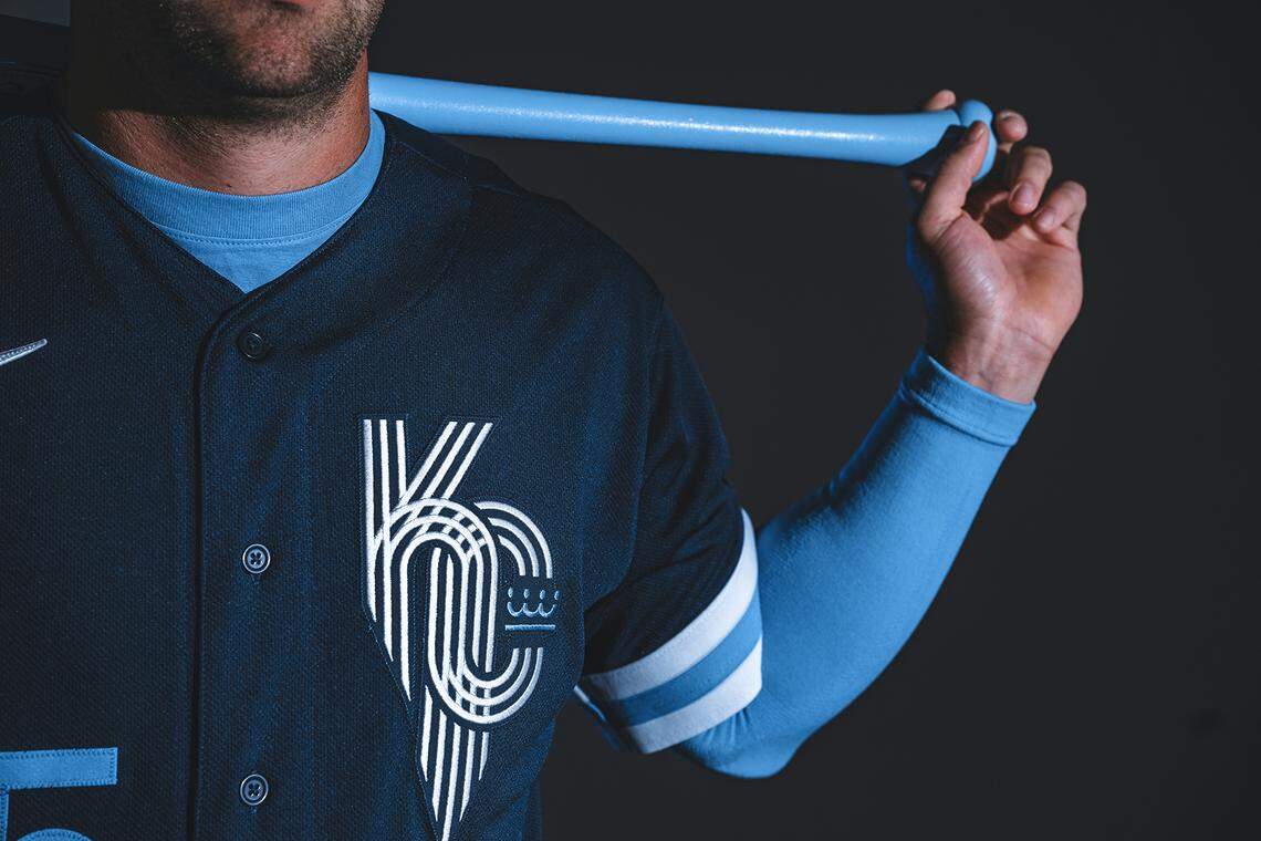 KANSAS CITY, MO- Mar 22: Photo from the Kansas City Royals Nike City Connect Jersey Shoot in the field tunnel at Surprise Stadium on Tuesday March 22, 2022, in Surprise, AZ (Photo by Jason Hanna/Kansas City Royals)