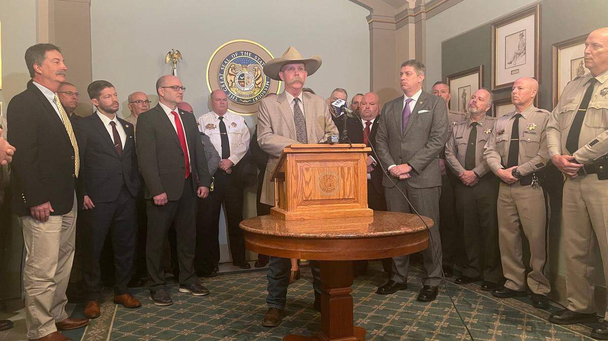 Hickory County Sheriff Greg Burke was among several Missouri sheriffs who spoke in favor of a proposed constitutional amendment that would give county sheriffs power over federal investigations.