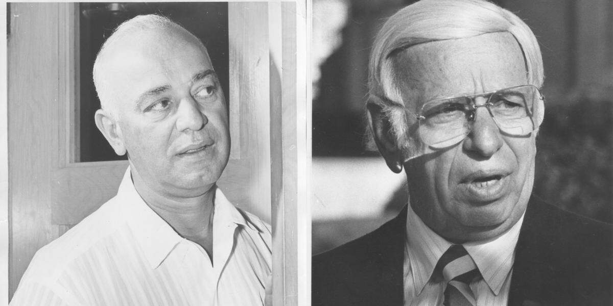Nick Civella, left, circa 1960, and brother Carl Civella, in 1984.