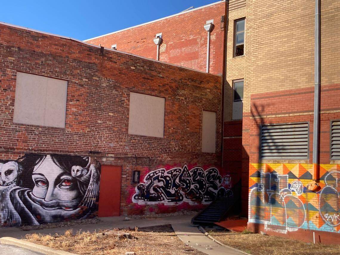 The rear of the four-building complex at 31st and Main streets that includes the Jeserich building, built in 1888.