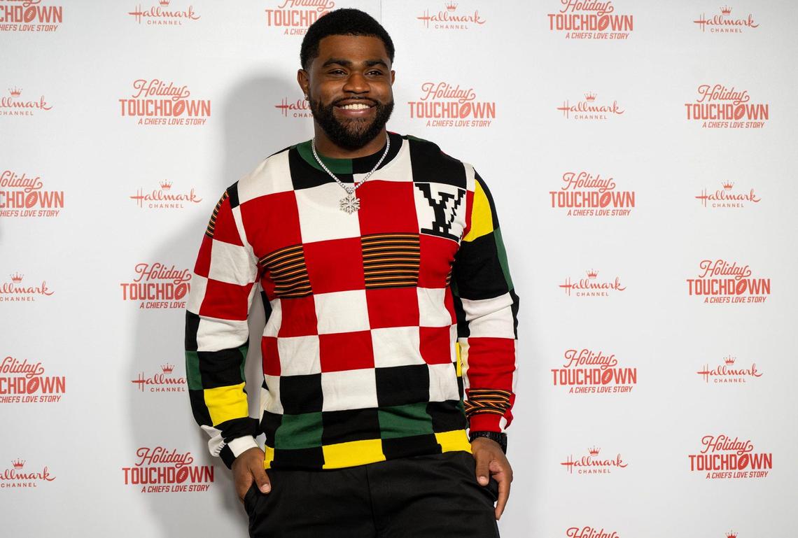 Clyde Edwards-Helaire attend the premiere screening of Hallmark’s “Holiday Touchdown: A Chief’s Love Story,” on Saturday, Nov. 30, 2024, at the Sheraton Kansas City Hotel at Crown Center.
