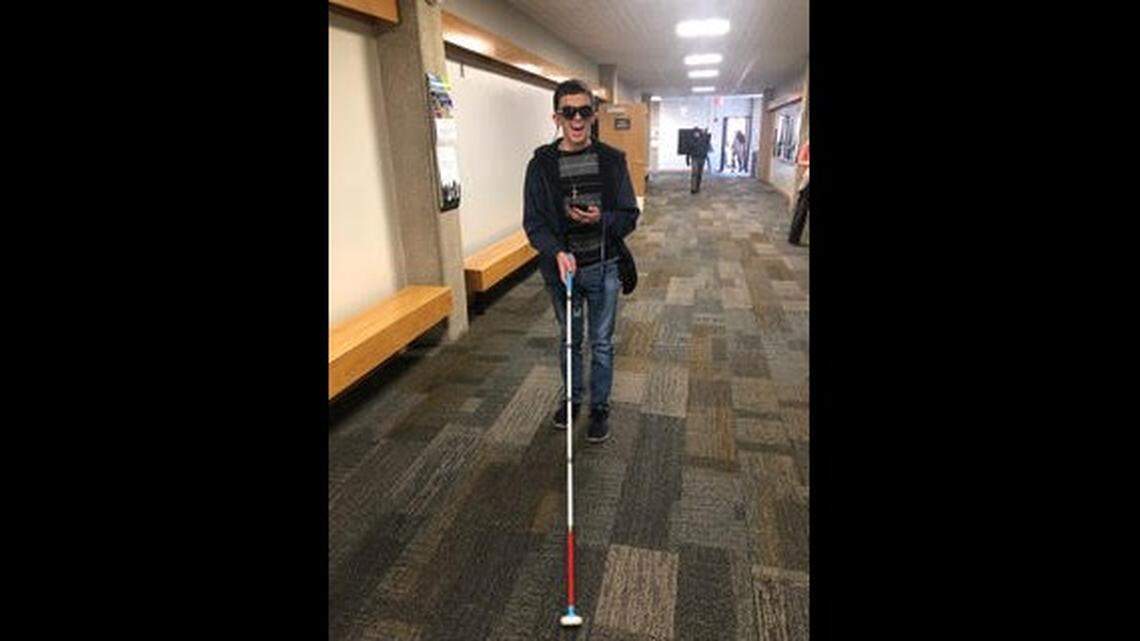 Students like Fabien Siffrinm, who is blind, are helped by Access Services at Johnson County Community College.