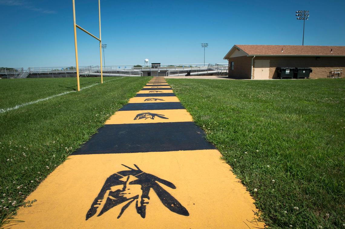 The Savage mascot can be seen all around Savannah High School and along its football field.