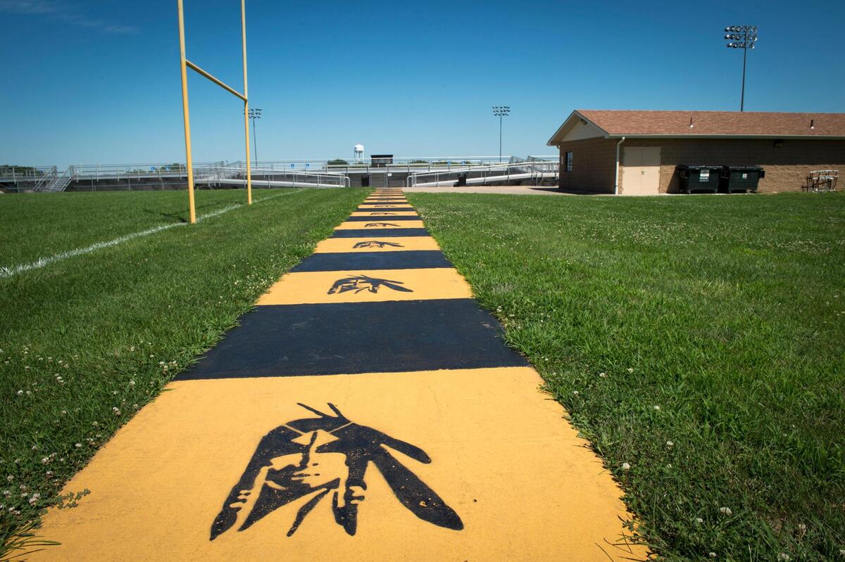 The Savage mascot can be seen all around Savannah High School and along its football field.