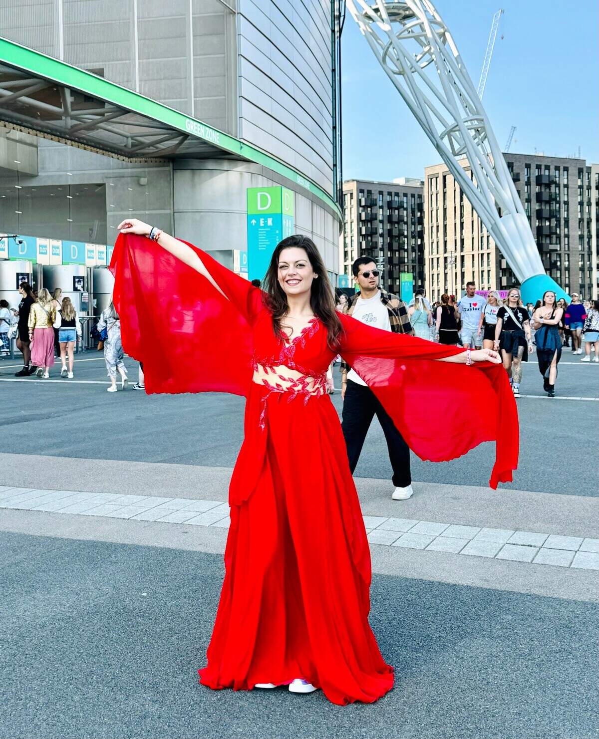 Jordan Johnson of Kansas City, known online as @SwiftieinKC, has turned her passion for the Kansas City Chiefs and Taylor Swift into popular social media content. She attended multiple shows on Swift’s Eras Tour.