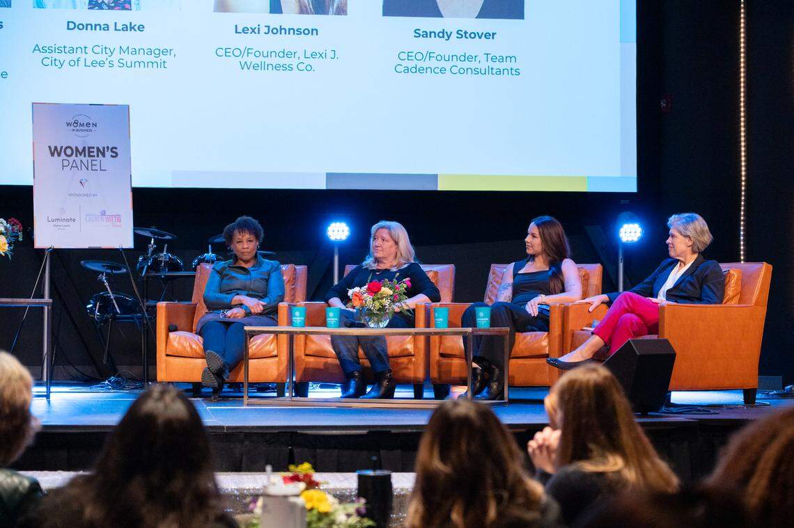 The 2024 Women’s Panel included community leaders such as Kim Randolph Davis, CEO/president of The Heartland Black Chamber of Commerce; Donna Lake, assistant city manager, City of Lee’s Summit; Lexi Johnson, CEO/founder of Lexi J Wellness Co.; and Sandy Stover, CEO/founder of Team Cadence Consultants.