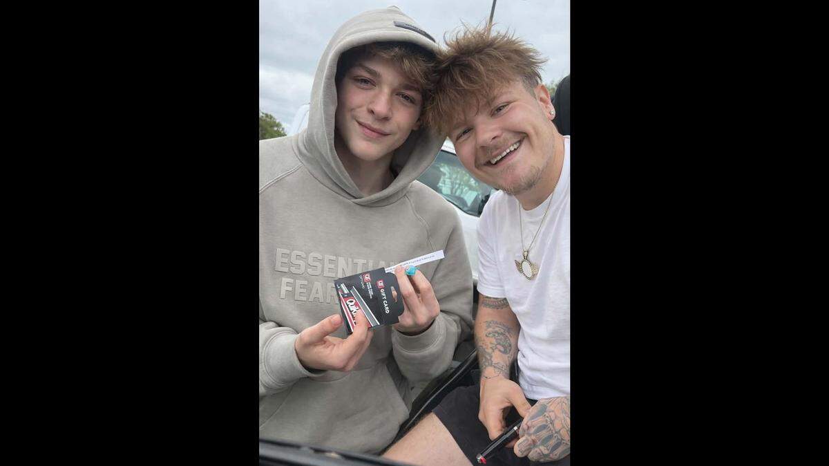 Carter Grabowski (left) and Preston Sloan were hanging out with a large group of friends on April 17, 2026. They said before they could light what they thought was a firework, it exploded and gravely injured both of them.