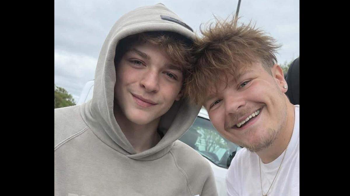 Carter Grabowski (left) and Preston Sloan were hanging out with a large group of friends on April 17, 2026. They said before they could light what they thought was a firework, it exploded and gravely injured both of them.