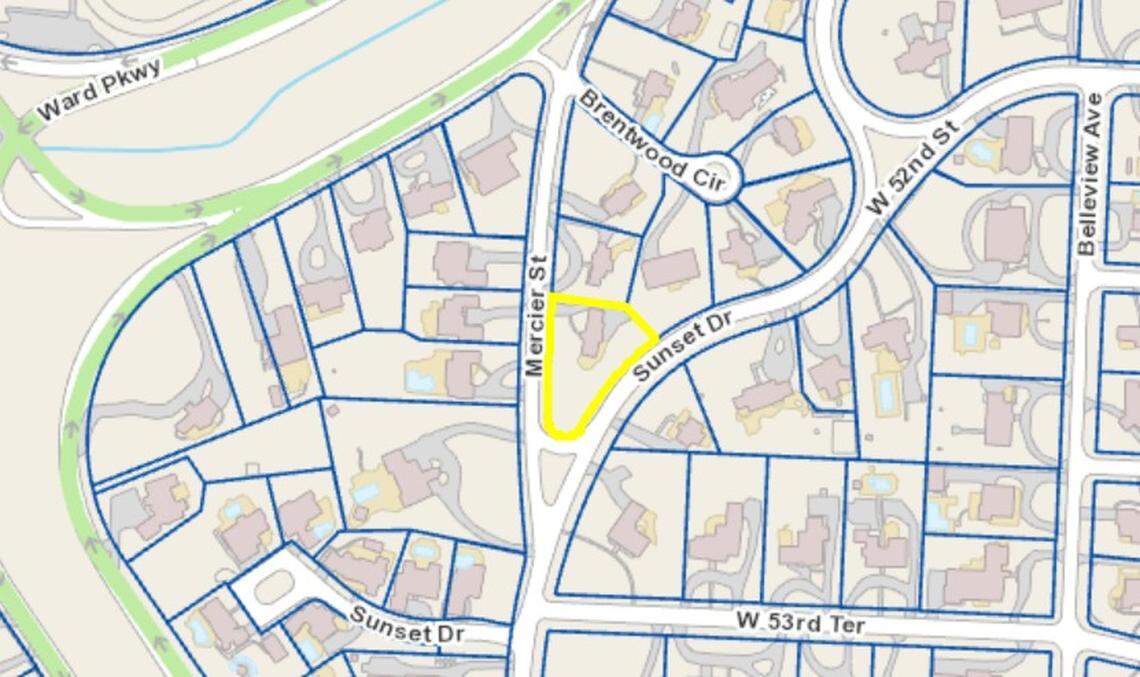 Location of home in the 5200 block of Mercier Street where a 1930 Tudor-style home in Kansas City’s affluent Sunset Hill neighborhood may soon be demolished and replaced.