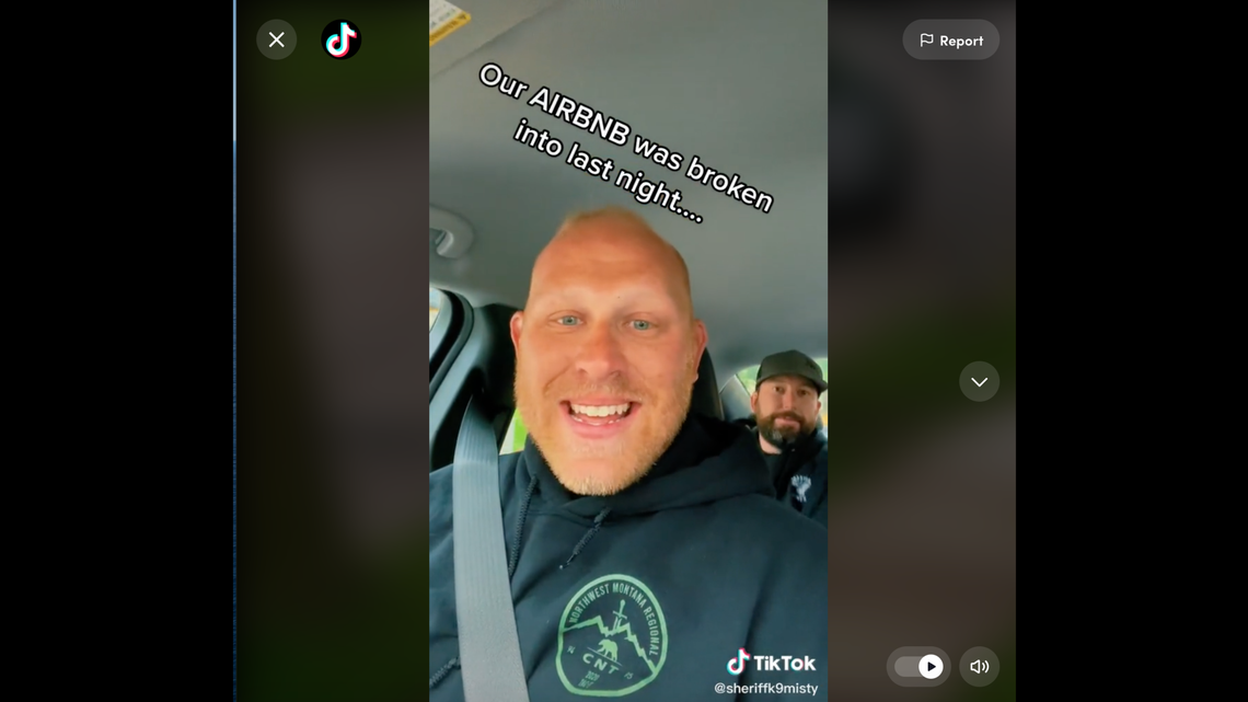 A group of deputies from Montana say a drunk man stumbled into their Airbnb while they were in Wisconsin for police training.