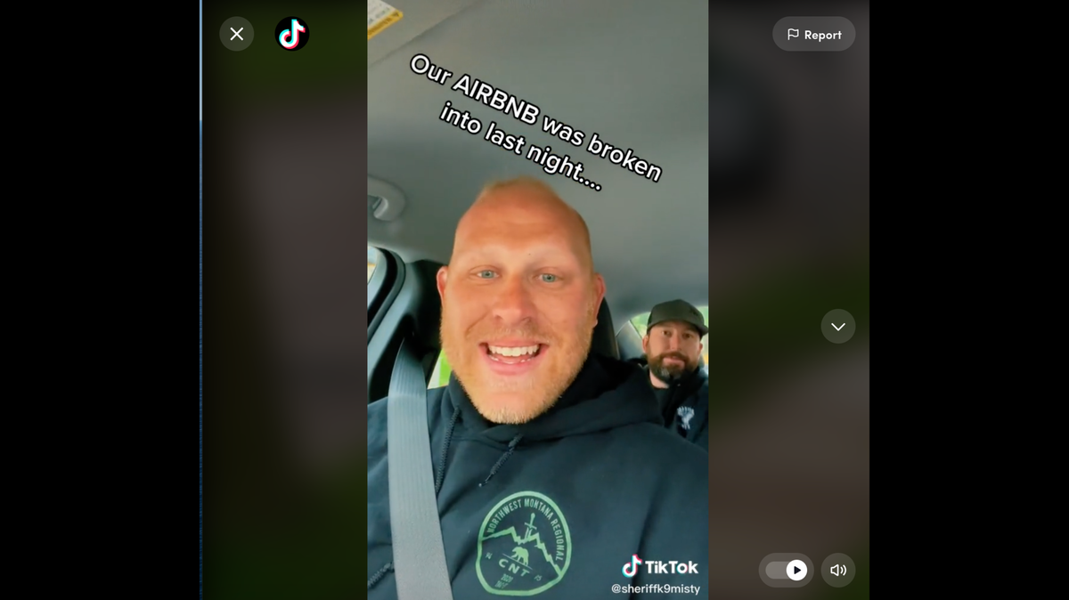 A group of deputies from Montana say a drunk man stumbled into their Airbnb while they were in Wisconsin for police training.