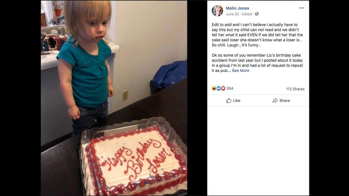 Melin Jones and her husband purchased a cake for their daughter’s 2nd birthday, but there was a mixup at the Missouri Walmart.