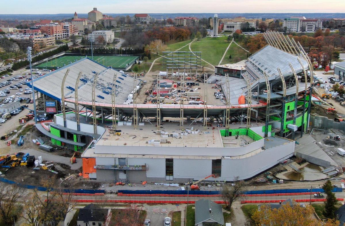 This is the view from the north end of the stadium looking south toward the campus.