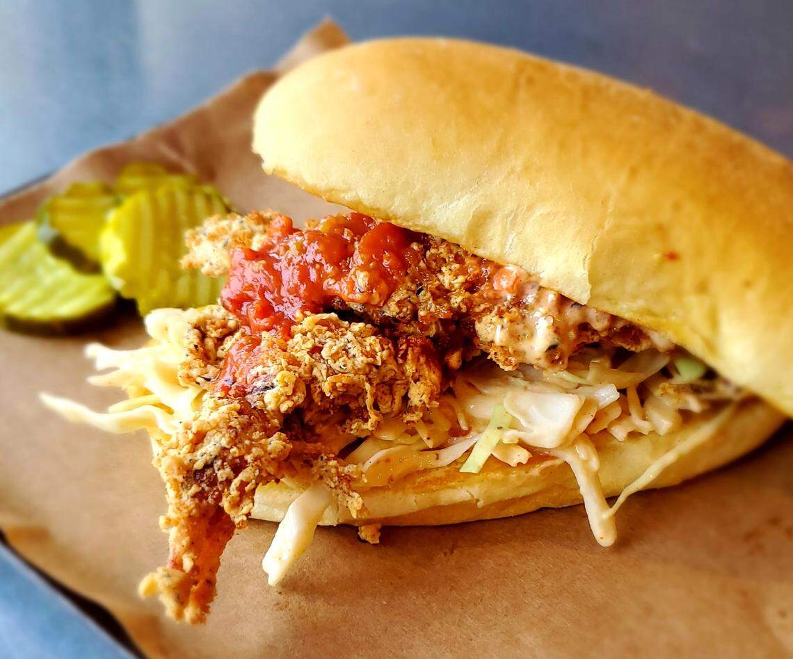 Joe’s Kansas City Bar-B-Que’s soft shell crab po’boy special.