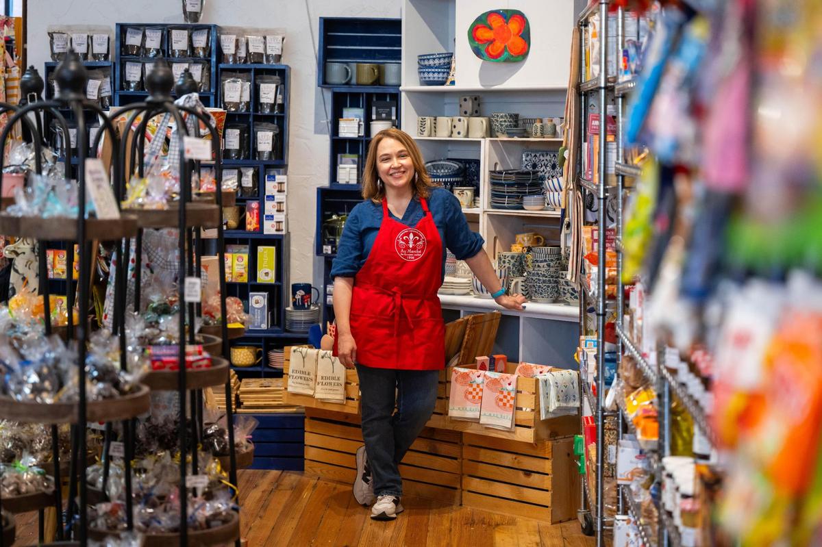 Lora Wiley, owner of Au Marché, at her store.
