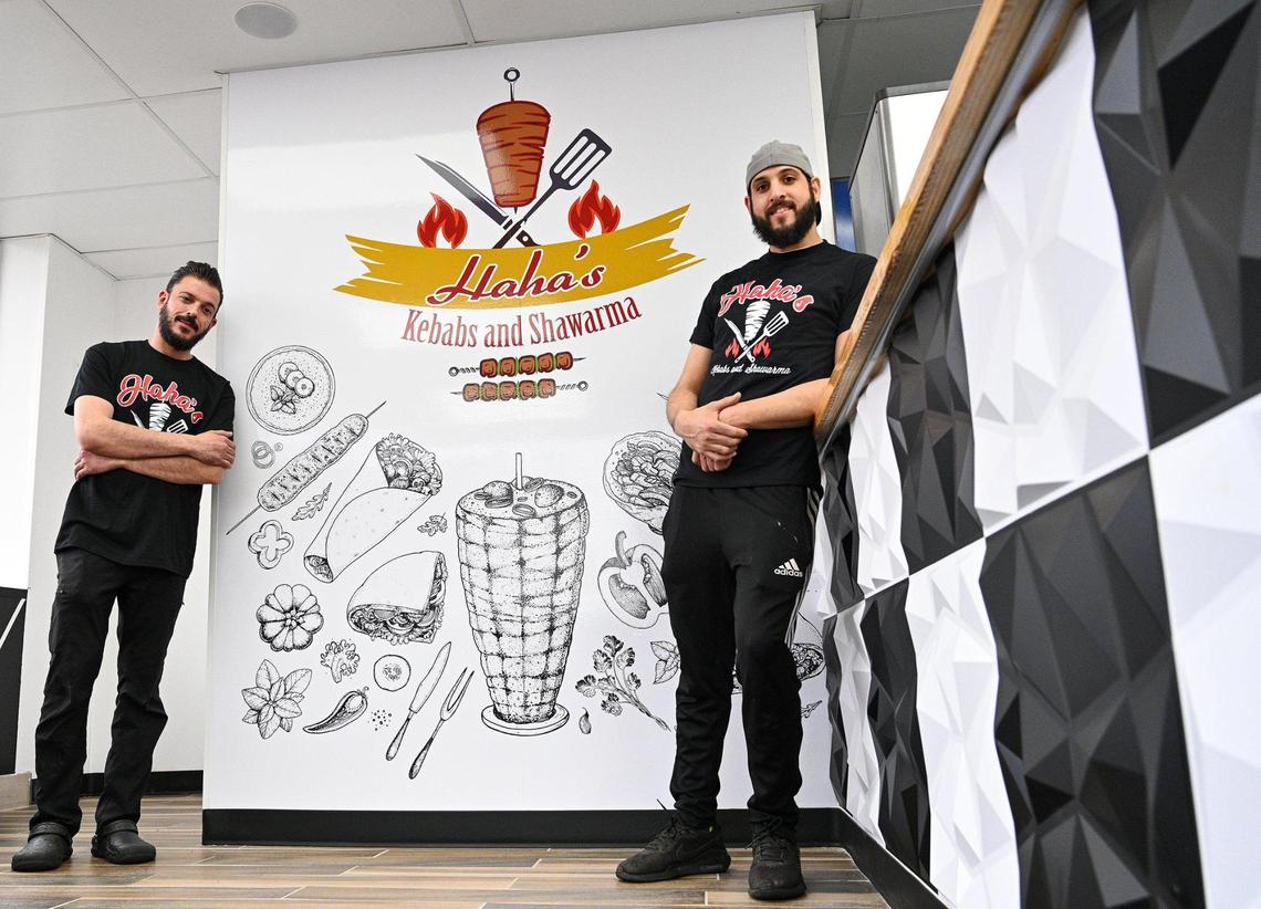 Brothers Firas, left, and Fouad Haha opened Haha’s Kebabs and Shawarma on 39th Street. They also own Haha’s Pizza Hub in Westport.