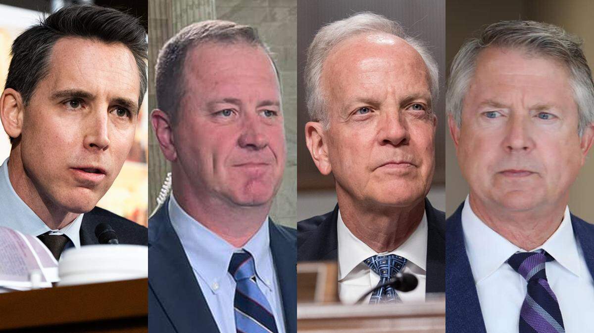 Senators Josh Hawley, Eric Schmitt of Missouri and Jerry Moran and Roger Marshall of Kansas