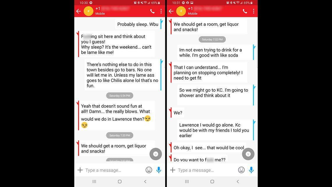 Screenshots of texts obtained by The Star show a Prairie Village police officer’s messages with a woman he arrested on suspicion of DUI. The images were shared with the police department, but the officer remained on the job for more than a year and a half.