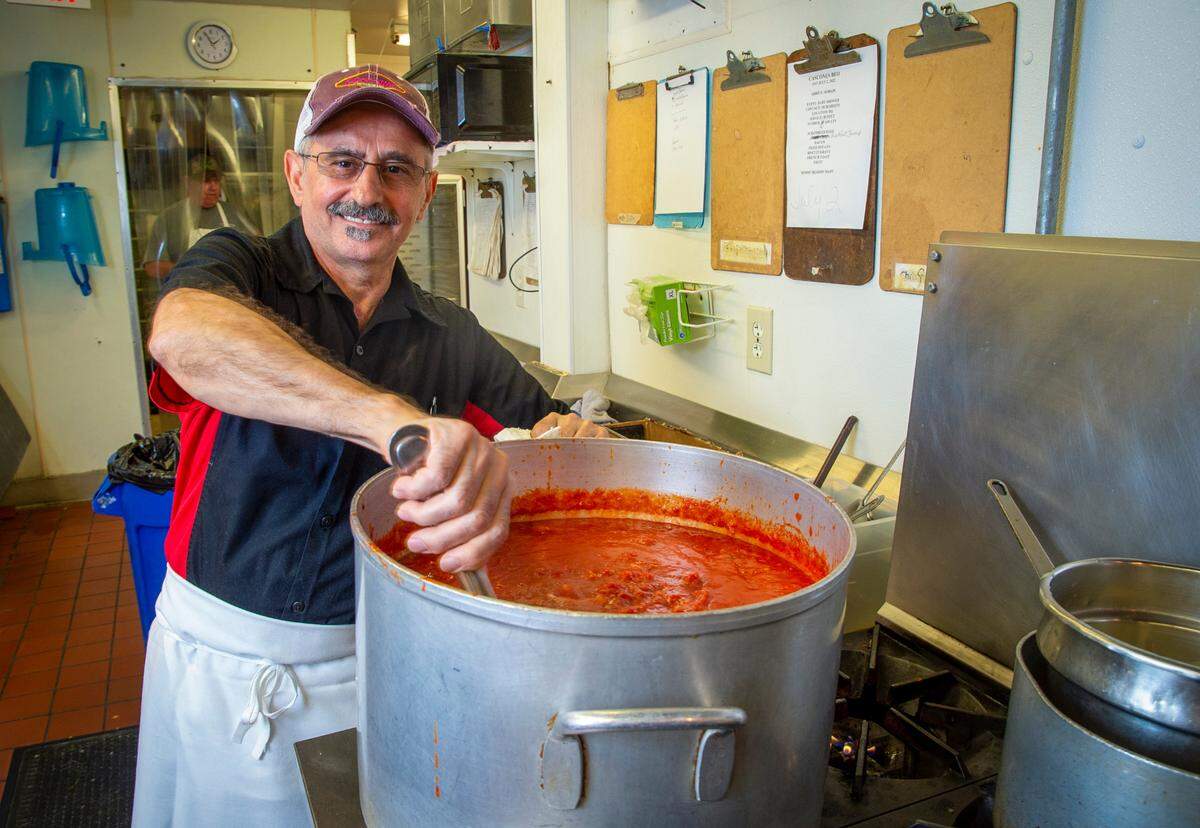 For the past 30 years, Mario Giaconia has worked as a chef at Cascone’s. A native of Castelbuono Palermo, a town in Sicily in southern Italy, Giaconia can be found in the restaurant’s kitchen five days a week.